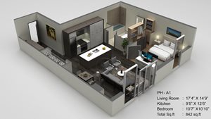 Block 17 Apartments PH-A1 3D Floor Plan
